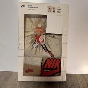 Nike 3-piece Suit Newborn 0-6mos Bodysuit,hat,bib